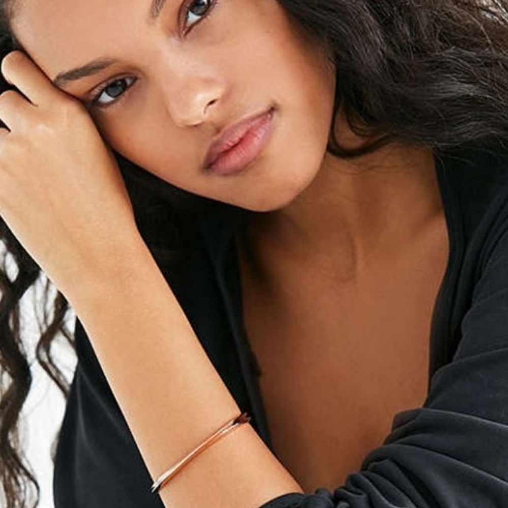 UO Cloverpost Bank Cuff Bracelet in Rose Gold